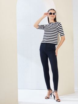 Miss Chase - Women Multi-Color Cotton Half Sleeves Top