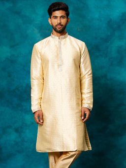 Vastramay - Men'S Gold Silk Blend Kurta