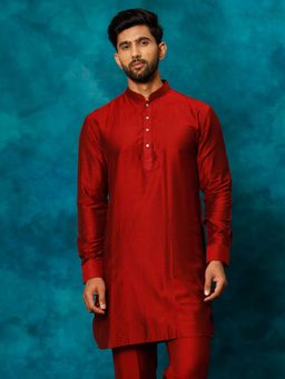 Vastramay - Men'S Maroon Viscose Kurta