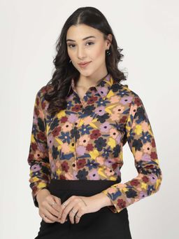 Style Quotient - Women Multi-Color Printed Smart Casual Polyester Shirt