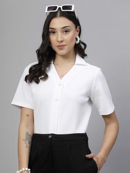 Style Quotient - Women White Knit Shirt