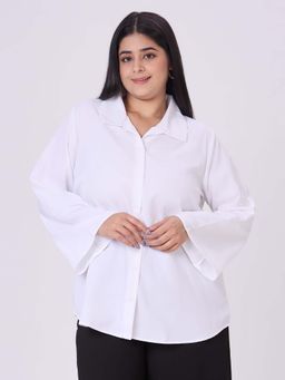Style Quotient - Women White Polymoss Formal Shirt