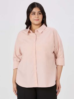 Style Quotient - Women Nude Polycotton Formal Shirt