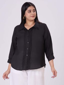 Style Quotient - Women Black Polyester Formal Shirt