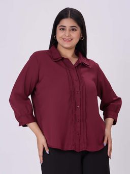 Style Quotient - Women Maroon Polyester Formal Shirt