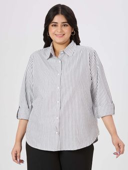 Style Quotient - Women Black Polycotton Formal Shirt
