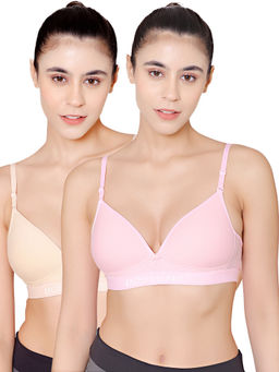 Bodycare - Seamless Wire Free Padded Sports Bra-Pack Of 2 - Multi-Color