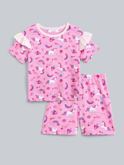 Hopscotch - 2-Pc Unicorn T-Shirt and Shorts