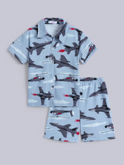 Hopscotch - 2-Pc Aeroplane Shirt and Shorts