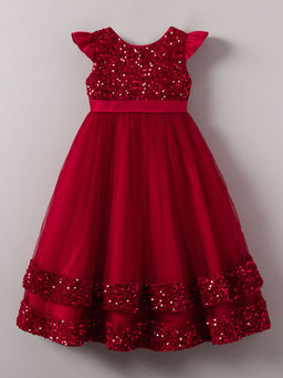 Hopscotch - Sequin Embellished Gown with Bow