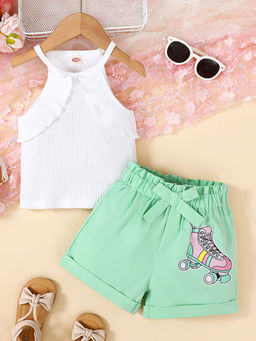 Hopscotch - 2-Piece Textured Top and Shorts