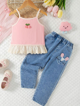 Hopscotch - Cherry Applique Top and Jeans