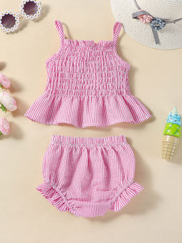 Hopscotch - 2-Piece Striped Top and Shorts