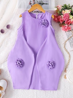 Hopscotch - Floral Applique Casual Dress