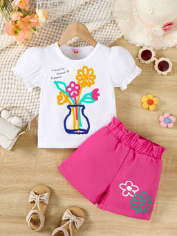 Hopscotch - 2-Piece Embroidered Top and Shorts