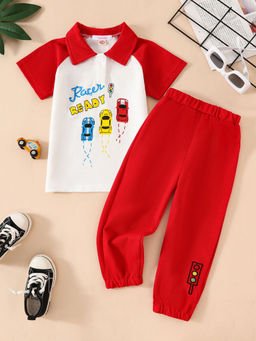 Hopscotch - 2-Piece Vehicle Print T-Shirt and Joggers