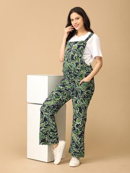 The Mom Store - Women Multi-Color Floral Maternity Dungaree