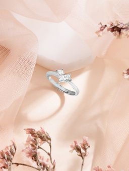 Zavya - Sparkling Elegance 925 Sterling Silver Rhodium Plated Ring