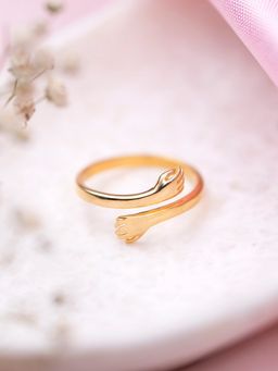 Zavya - Golden Radiance 925 Sterling Silver Gold Plated Hug Ring