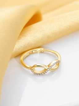 Zavya - Infinite Glamour Gold-Plated Sterling Silver Ring with Cubic Zirconia