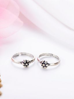 Zavya - Delicate Glamour 925 Sterling Silver Rhodium Plated Toe Rings