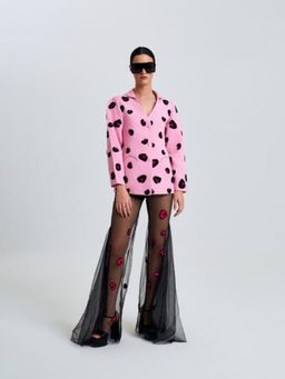 Prot Official - Pink Leopard Statement Blazer with Pant