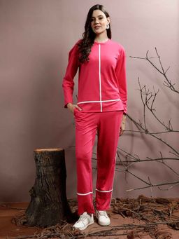 AAREIN - Women Pink Pure Cotton Stripes Co-Ord (Set of 2)