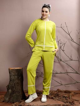 AAREIN - Women Green Pure Cotton Stripes Co-Ord (Set of 2)