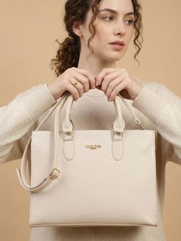 Carlton London - Women's Stylish Medium Satchel Handbag for Women - Cream