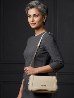 Carlton London - Women Stylish Small Shoulder Handbag - Cream