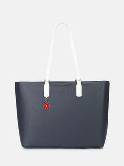 Tommy Hilfiger - Solid Blue Polyurethane Tote Bag