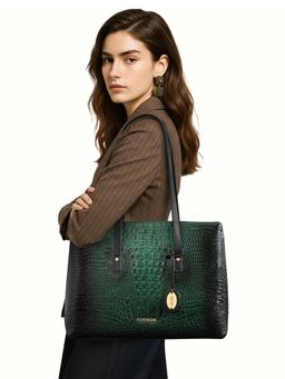 Hidesign - Galaxy 03 Genuine Leather Women's Tote Bag - Green