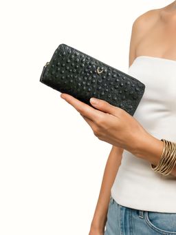 Hidesign - Lunara W1 Genuine Leather Women's Double Zip Around Wallet - Olive