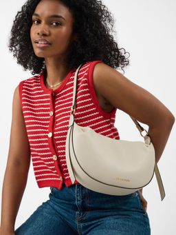 Accessorize London - Women's Cream Classic Hobo Shoulder Bag