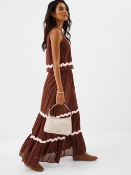 Accessorize London - Women's Cream Woven Handheld Sling Bag