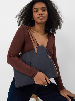 Accessorize London - Women's Navy Blue Webbing Strap Shoulder Bag