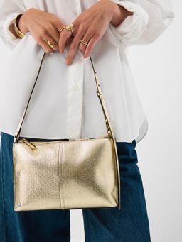 Accessorize London - Women's Gold Slim Shoulder Bag