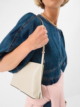 Accessorize London - Women's Cream Slim Shoulder Bag
