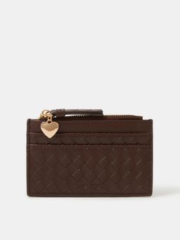 Accessorize London - Women's Brown Woven Card Holder