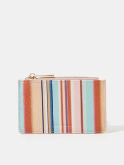 Accessorize London - Women's Multi-Color Stripe Card Holder