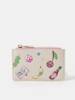 Accessorize London - Women's Cream Cherry Print Card Holder
