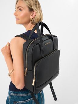 Accessorize London - Women's Black Lola Laptop Backpack