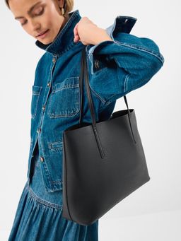 Accessorize London - Women's Black Lee Laptop Tote Bag