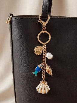 Accessorize London - Women's Sea Charms Keyring - Gold