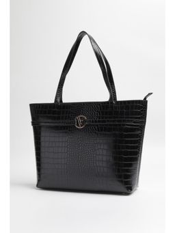 Van Heusen - Women Black Textured Formal Tote Bag