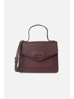 Van Heusen - Women Maroon Textured Casual Sling Bag
