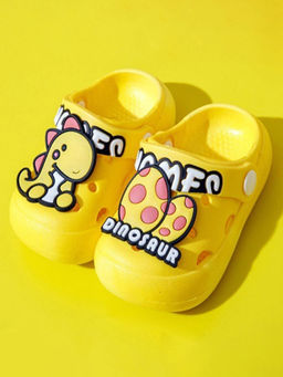 Hopscotch - Boys Yellow Text Applique Clogs