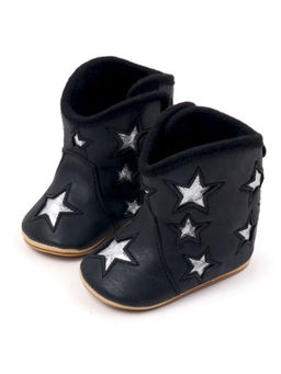 Hopscotch - Boys Black Glitter Embellished Ankle Boots