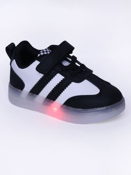 Hopscotch - Unisex Black and White Checkered LED Sneakers
