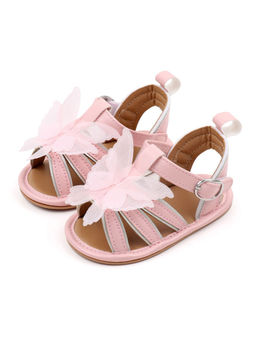 Hopscotch - Girls Pink Butterfly Applique Sandals